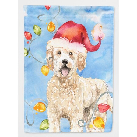 Carolines Treasures Christmas Lights Goldendoodle Flag Canvas House Size CK2478CHF